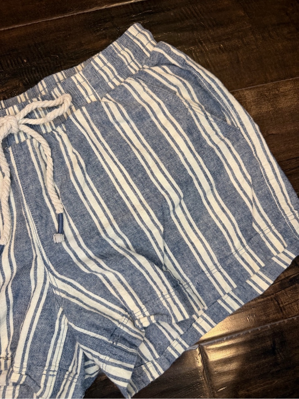 Natural Reflections Striped Drawstring Shorts (Linen & Cotton) Xsmall - Picture 3 of 11